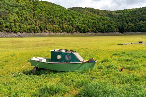 The Edersee, near Waldeck, the third largest reservoir in Germany, currently has only just under