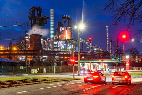 Duisburg-Bruckhausen steel site, ThyssenKrupp Steel, blast furnaces 8 and 9, on