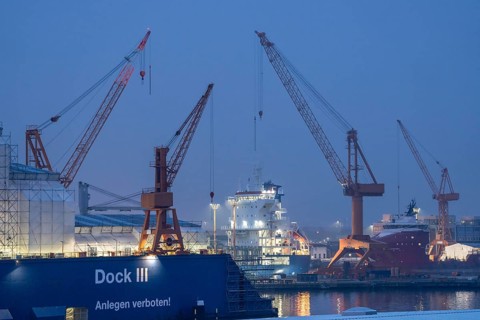 Lloyd Werft Bremerhaven in the overseas harbour of Bremerhaven, Lower Saxony, Germany, Europe