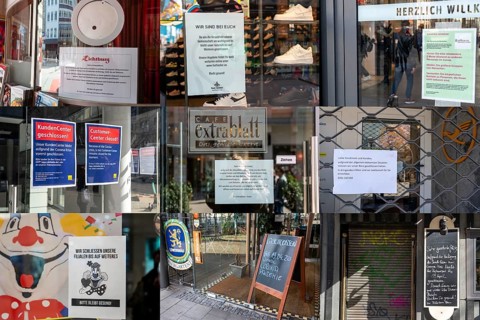 Effects of the coronavirus pandemic in Germany, food, restaurants, cinema, travel agency, café,