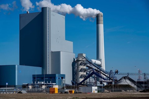 Uniper Maasvlakte power plant, coal-fired power plant, in the seaport of Rotterdam, Netherlands,