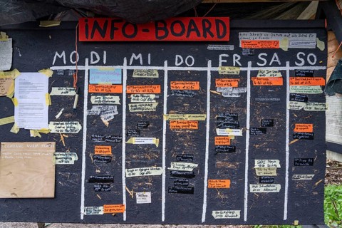 Camp of climate activists in the rest of the village of Lützerath, the last place to be excavated