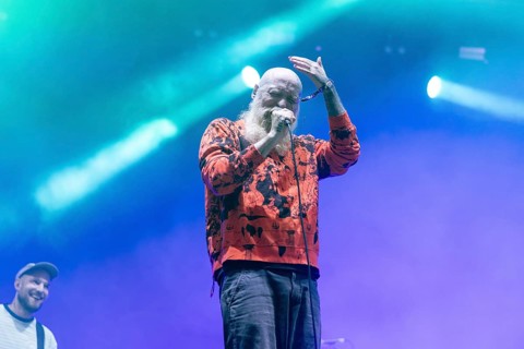Adenau, Germany, 8 June 2024: Team Scheiße (Timo Warkus, singer) play at the Rock am Ring Festival.