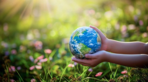 Earth globe, a concept of climate change, global warming and environment preservation, AI generated