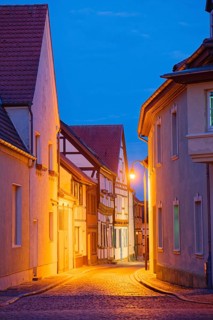 The Kleine Fischerstraße with half-timbered houses and other old buildings, covered with