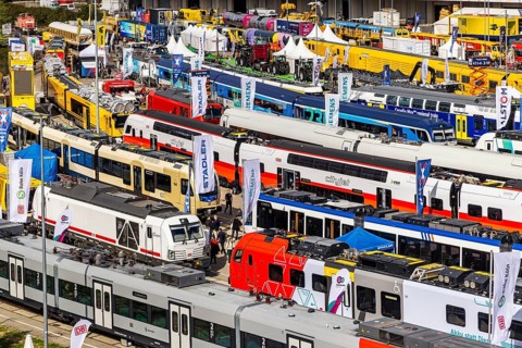 InnoTrans 2024. international trade fair for railway and transport technology. Open-air site with