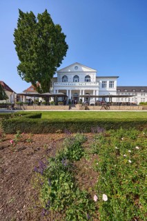Restaurant Leopold and park in Bad Salzuflen, Lippe district, North Rhine-Westphalia, Germany,