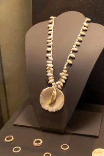 Shell and conch jewellery from Jaina, Late Classic period, Mayan archaeological museum, Fort San
