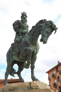 Equestrian statue of King Alfonso VIII, Plasencia, Caceres province, Extremadura, Spain, Europe