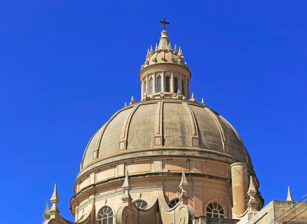 Rotunda domed roof of church of St John the Baptist, Xewkija, island of Gozo, Malta, Europe