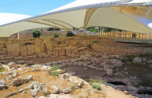 Tarxien neolithic megalithic prehistoric temple complex site, Malta, Europe