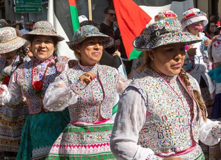 Political rally march on Columbus Day, Fiesta Nacional de España, October 12 2017, Madrid, Spain,