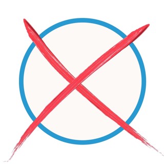 Blue/red voting cross