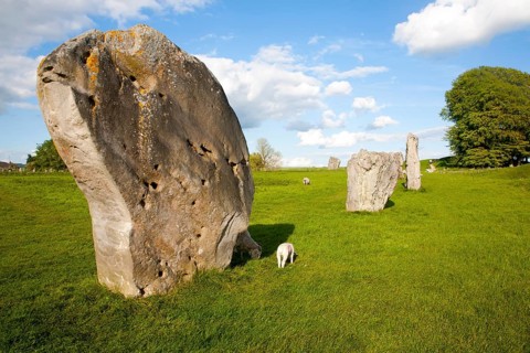 Neolithic stone circle and henge at Avebury, Wiltshire, England, UK