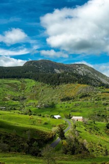 Lush Green Landscape of Mont Mezenc in in the Monts d'Ardeche Regional Natural Park,