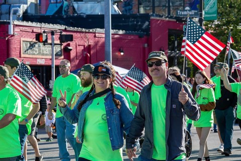 Detroit, Michigan USA, 2 September 2024, Union members participate in Detroit's Labor Day parade.