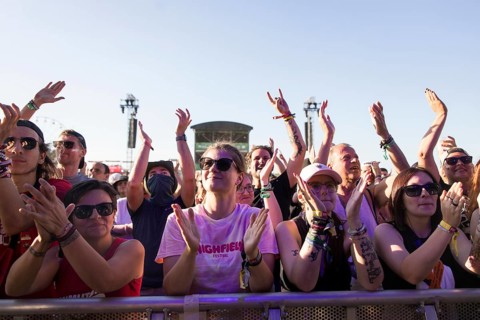 Audience in the front row at the Highfield Festival on Friday, Störmthaler See, 16/08/2024