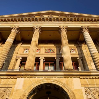 Castle, classicist three-winged complex, rebuilt after the destruction of the Second World War,
