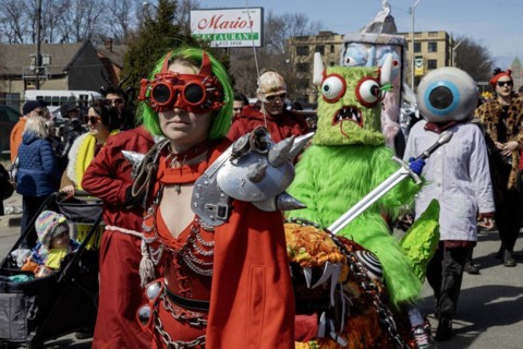 Detroit, Michigan, The Marche du Nain Rouge celebrates the coming of spring and banishes the Nain