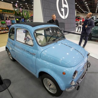 Detroit, Michigan USA - 15 January 2025 - The Fiat 500F city car, produced from 1957 throught 1975.
