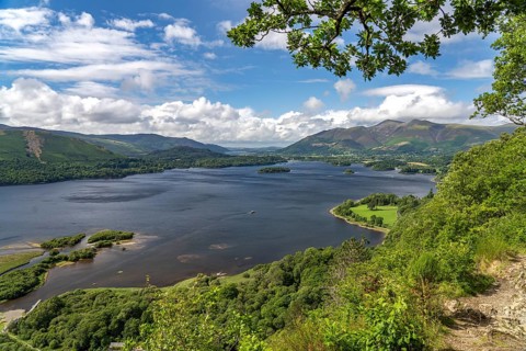 View of Derwent Water in the Lake District, England, Great Britain