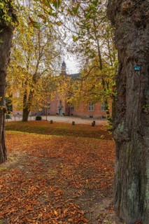 Manor house Hagen Castle in the municipality of Probsteierhagen, brick building, entrance, tower,