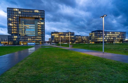 The Ruhr Tech Campus Essen, formerly the Thyssenkrupp Campus, headquarters of Thyssenkrupp,