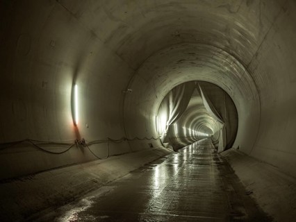 Completed tunnel section in construction lot H41, Brenner Base Tunnel, Zenzendorf, Tyrol, Austria,