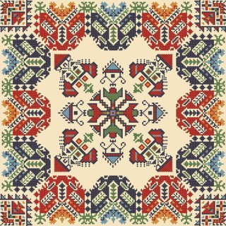 Traditional Bulgarian embroidery vector pattern