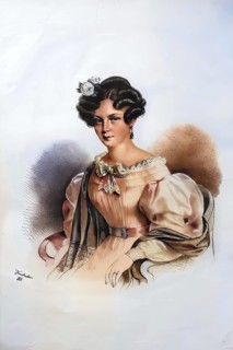 Therese Krones (1801-1830), Austrian actress, Historical, digitally restored reproduction from a