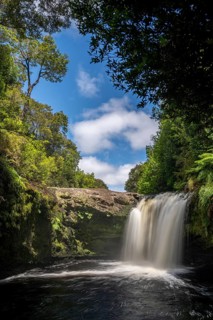 Plaza los Manios waterfall, Parque Tepuhueico, Chiloe, Chile, South America