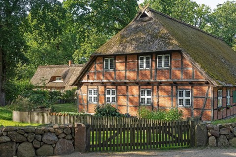 Heidemuseum Dat ole Huus, Low German hall house, Wilsede, Bispingen, Lüneburg Heath, Lower Saxony,