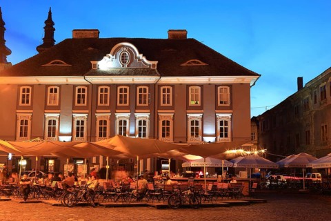 Banat, Timisoara, Timisoara, Old Town, the house, Union of Serbs at Piata Unirii, restaurant,