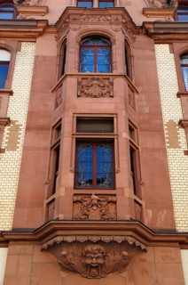 Multi-storey Art Nouveau bay window of a house (1901), Haupstr. 86, Heidelberg, Baden-Württemberg,