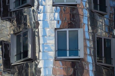 Gehry buildings, Media Harbour, Neuer Zollhof, Düsseldorf, North Rhine-Westphalia, Germany, Europe