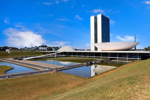 National Congress, designed by Oscar Niemeyer, World Heritage Site, Brasilia, Federal district,