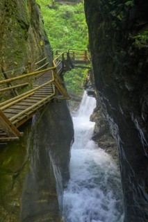 Climbing facility in the Raggaschlucht gorge, Flattach, Carinthia, Austria, Europe