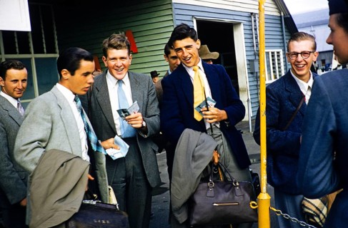 Expedition of the Melbourne Grammar School to Queensland, Australia, 1956 Boys at Brisbane Airport