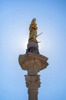 Marian column from the Marian fountain, built 1777-1780, Eichastätt, Upper Bavaria, Germany, Europe