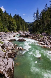 Mountain stream, Triftsteig along the Saalach near Lofer, Saalachtal, Pinzgau, Salzburg province,