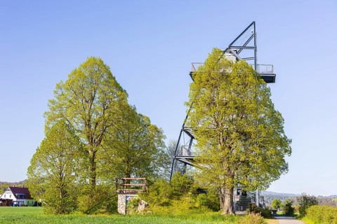 Observation tower on the Rathmannsdorfer Höhe in Rathmannsdorf, Saxon Switzerland, Saxony, Germany,