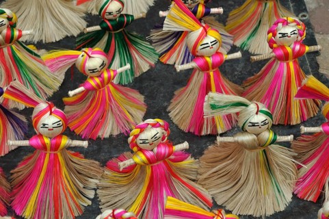 Jute craft doll, kolkata, west bengal, india, asia