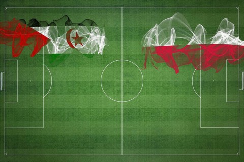 Sahrawi Arab Democratic Republic vs Poland Soccer Match, national colors, national flags, soccer