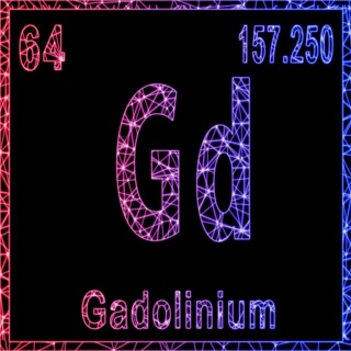 Gadolinium chemical element, Sign with atomic number and atomic weight