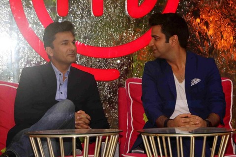 (L to R) Chef Vikas Khanna and Kunal Kapur launch of Star Plus cooking reality TV serial Masterchef