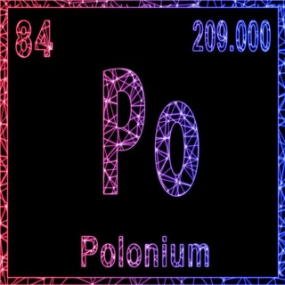 Polonium chemical element, Sign with atomic number and atomic weight