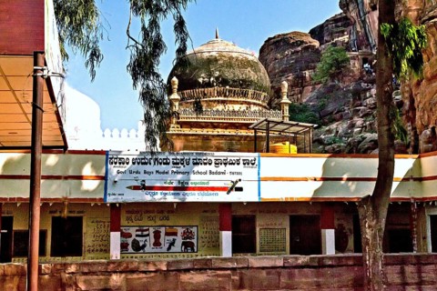 Mosque and School, Badami, Bagalkot, Karnataka, India, Asia