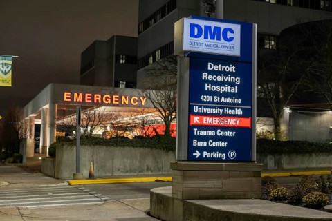 Detroit, Michigan, Detroit Receiving Hospital, a 320-bed hospital which is known especially for its