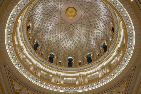 Dome in Qasr Al Watan, Presidential Palace, interior view, Abu Dhabi City, Emirate of Abu Dhabi,