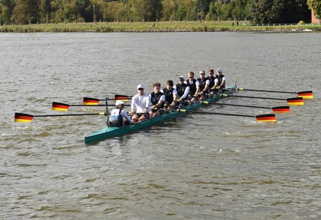 Rowing Eight, Rowing 8, German National Team at the Canal Cup on the Kiel Canal. Rowing competition